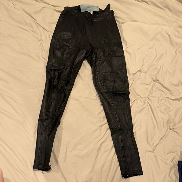 Women’s US 4 Maison Martin Margiela for HM leather leggings - Picture 1 of 9